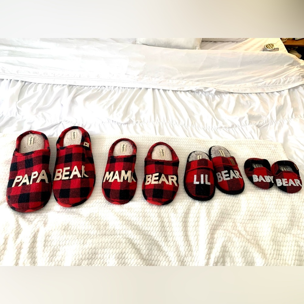 Christmas Family Slippers for Papa Bear, Mama Bear, Lil Bear & Baby Bear…